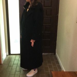 Black Worthington Wool-Blend Winter Dress Coat